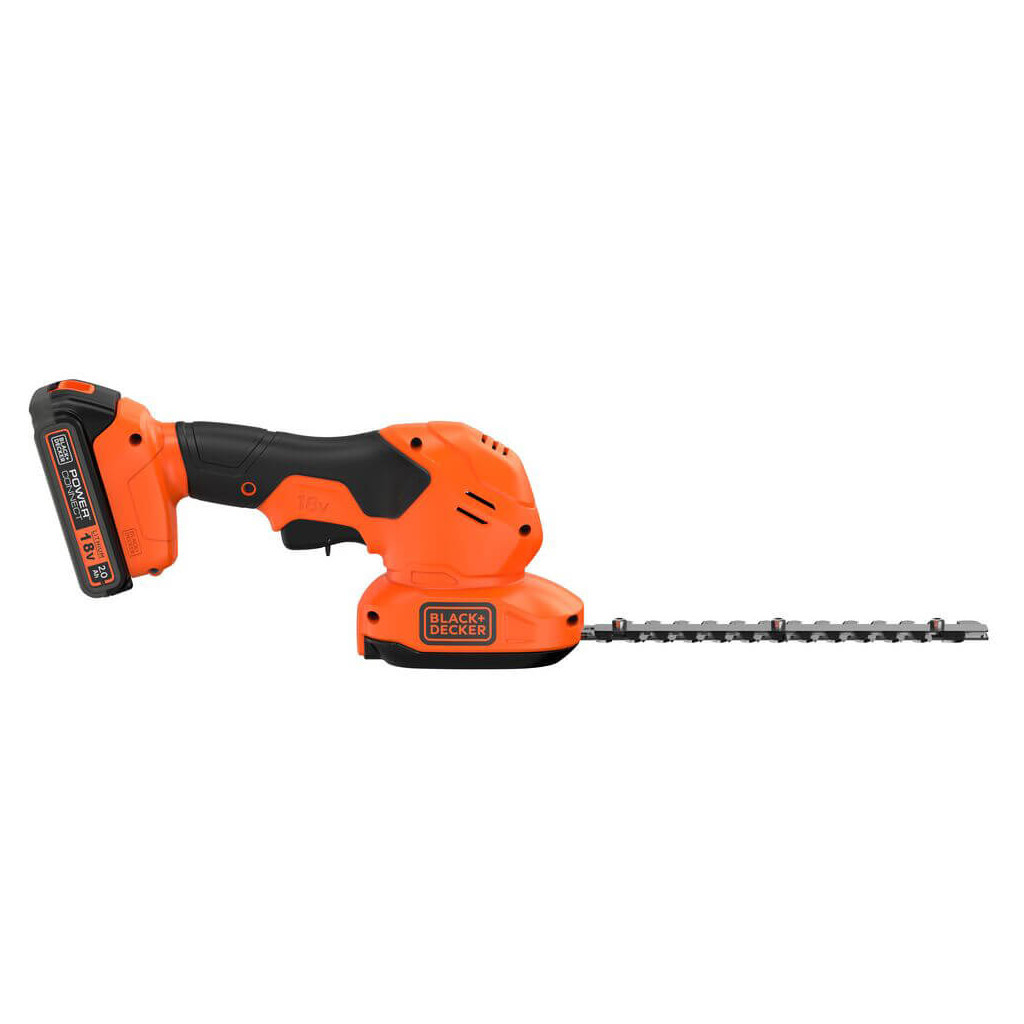 Кущоріз Black&Decker 18 В, 2Ah, насадки- 20 см/8 мм, 10 см/18 мм, (BCSS18D1) - зображення 4