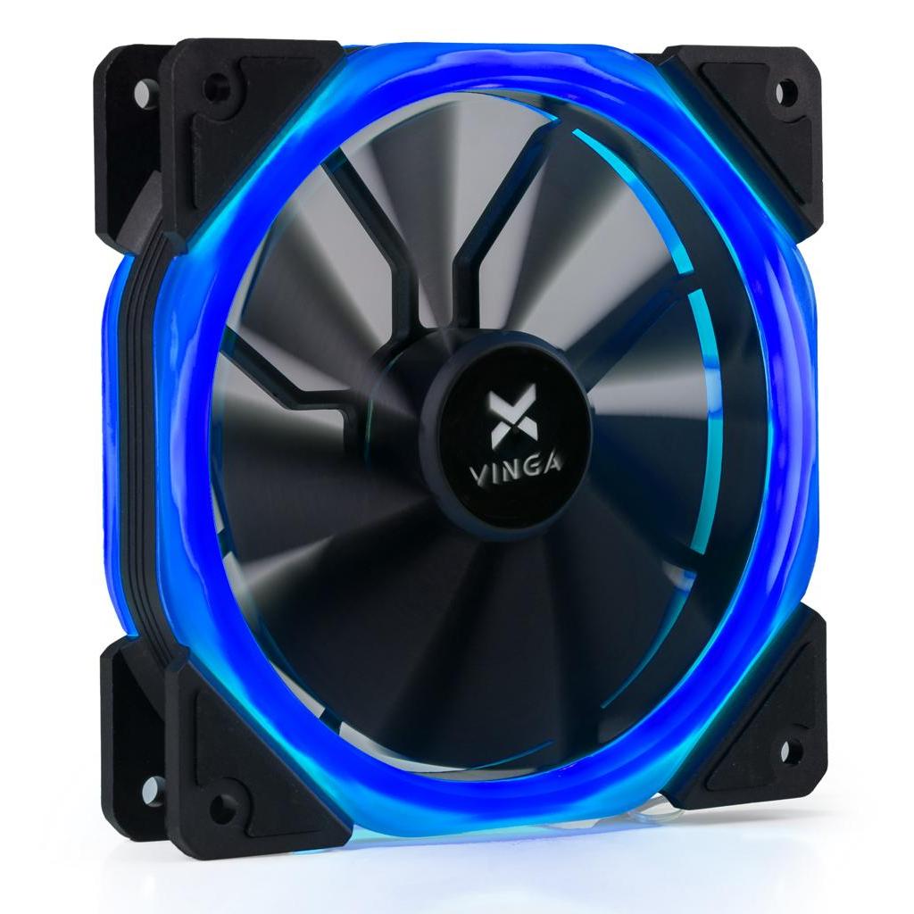 Кулер до корпусу Vinga LED fan-02 blue - зображення 1