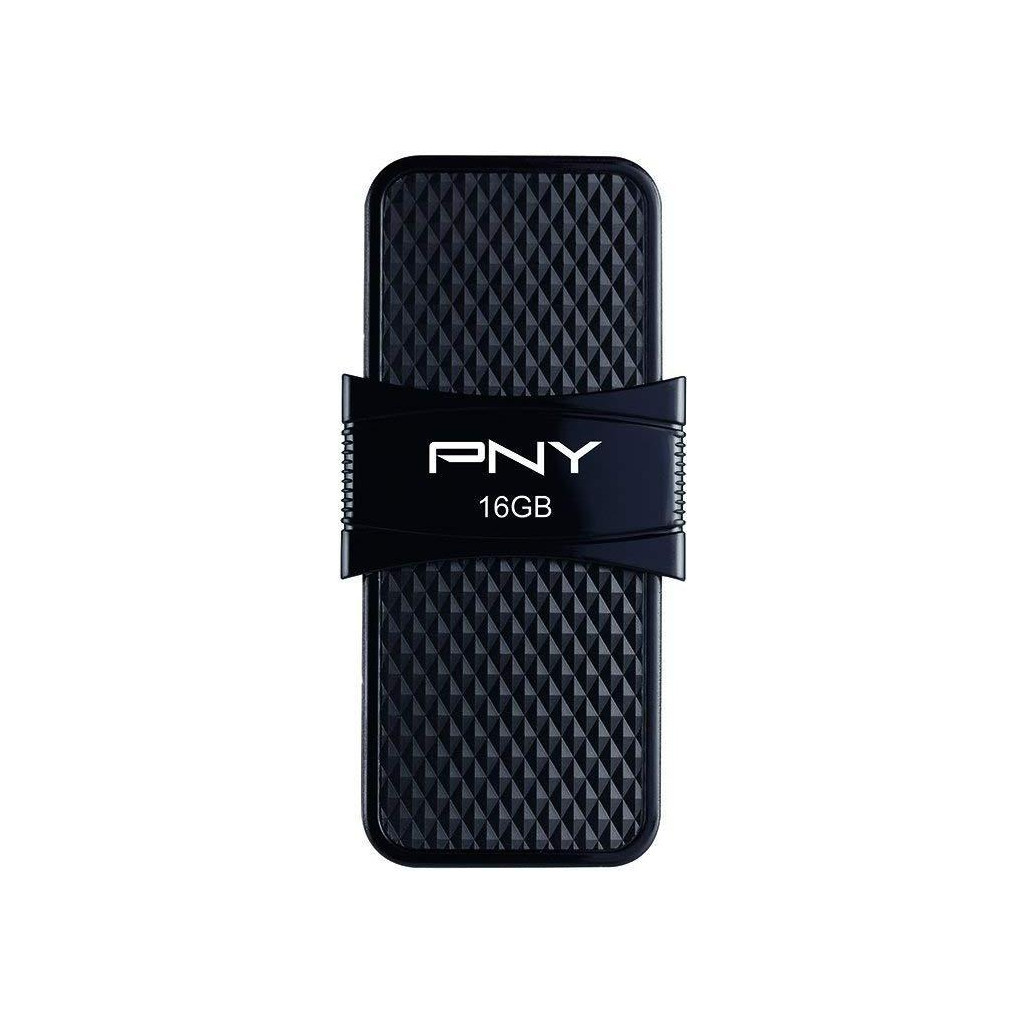 USB флеш накопичувач PNY flash 16GB Duo Link Micro Black OTG USB 3.0 (P-FD16GOTGSLMB-GE) - зображення 1