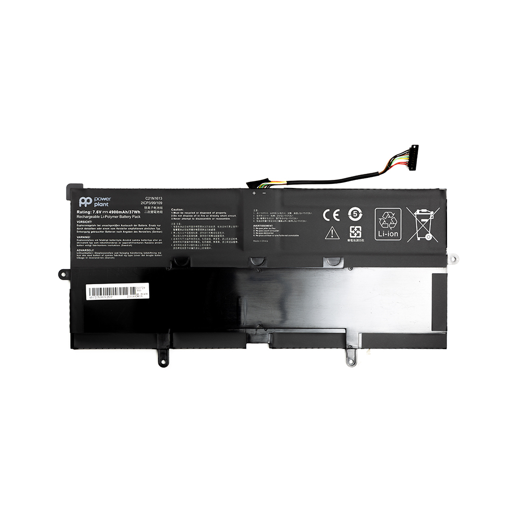 Акумулятор до ноутбука ASUS Chromebook Flip C302 (C21N1613) 7.6V 4900mAh PowerPlant (NB431434) - зображення 1