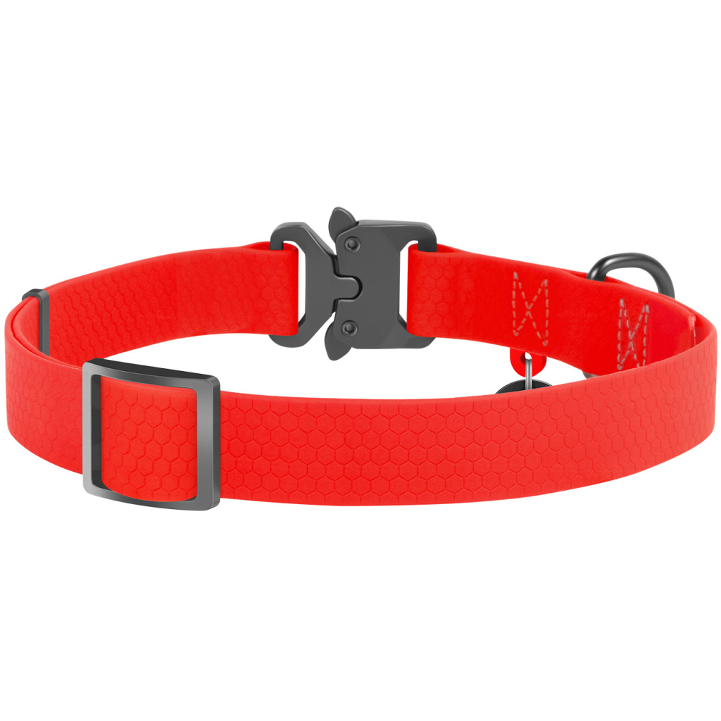 Нашийник для тварин WAUDOG Waterproof з QR паспортом L Ш 25 мм Д 31-49 см(червоний) (27863) - зображення 2