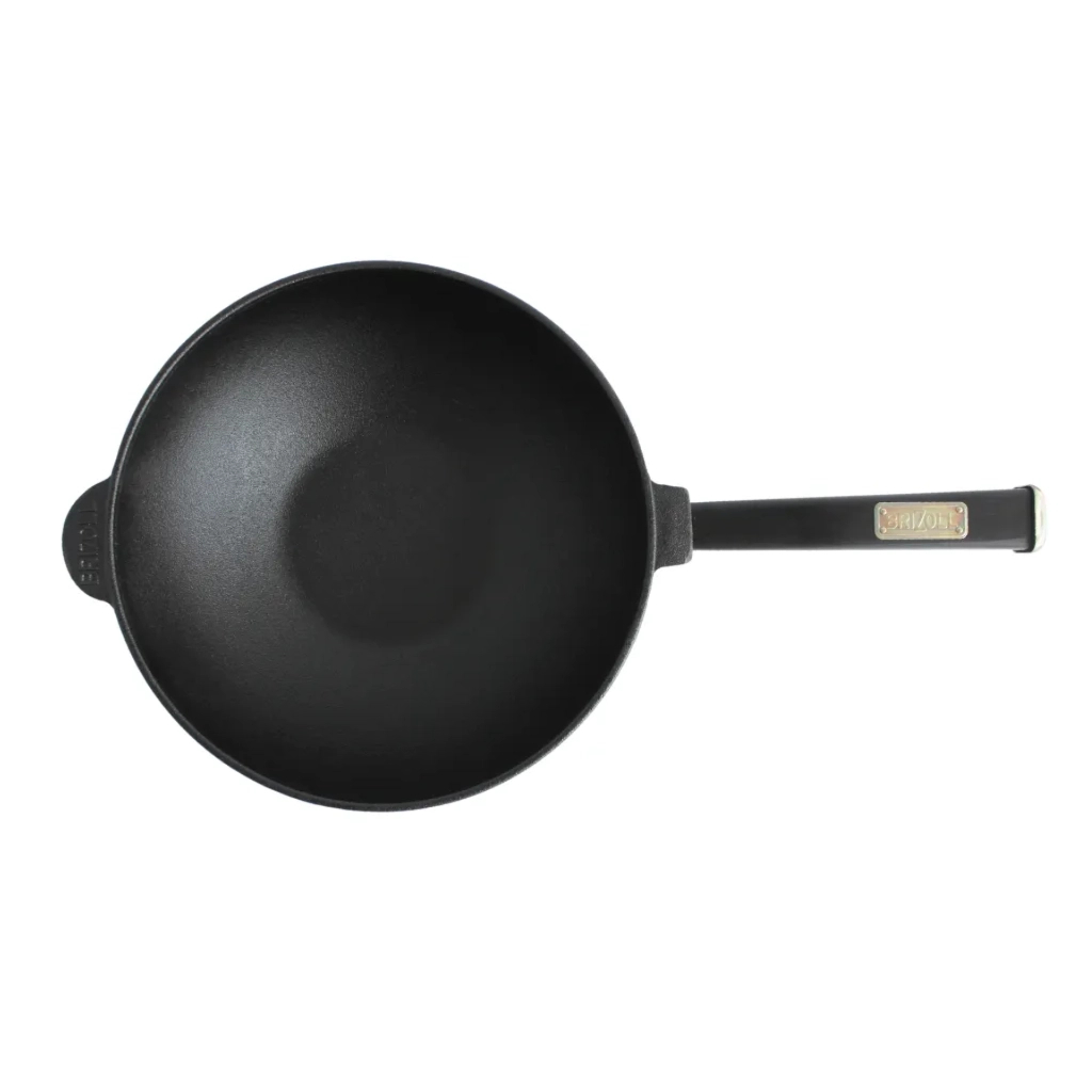 Сковорода Brizoll чавунна WOK з дерев'яною ручкою та чавунною кришкою 2,8 л 260х80 мм (W26H-1) - зображення 4