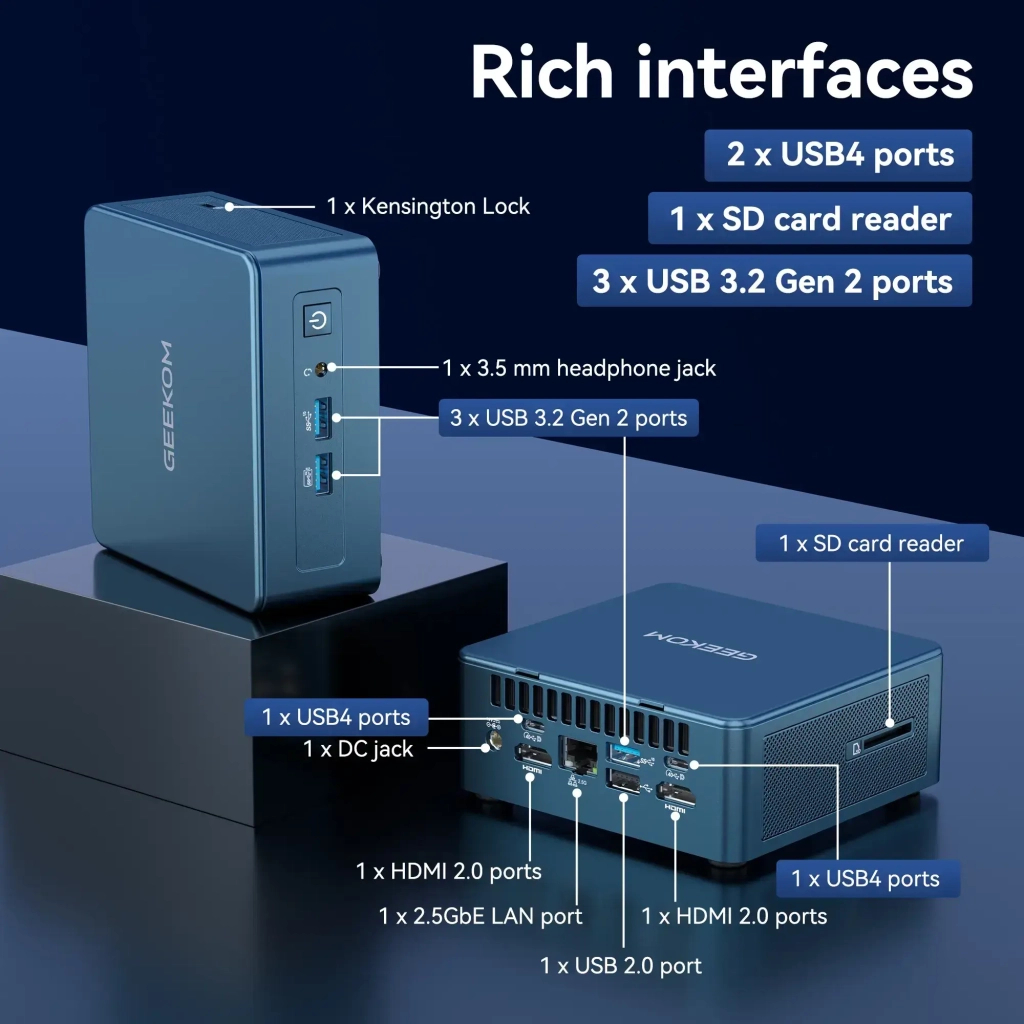 Комп'ютер GEEKOM Mini IT13 2025 Edition / i9-13900HK, 32, 2TB, W11Pro (GMIT13I913900HK-322-EU) - зображення 12