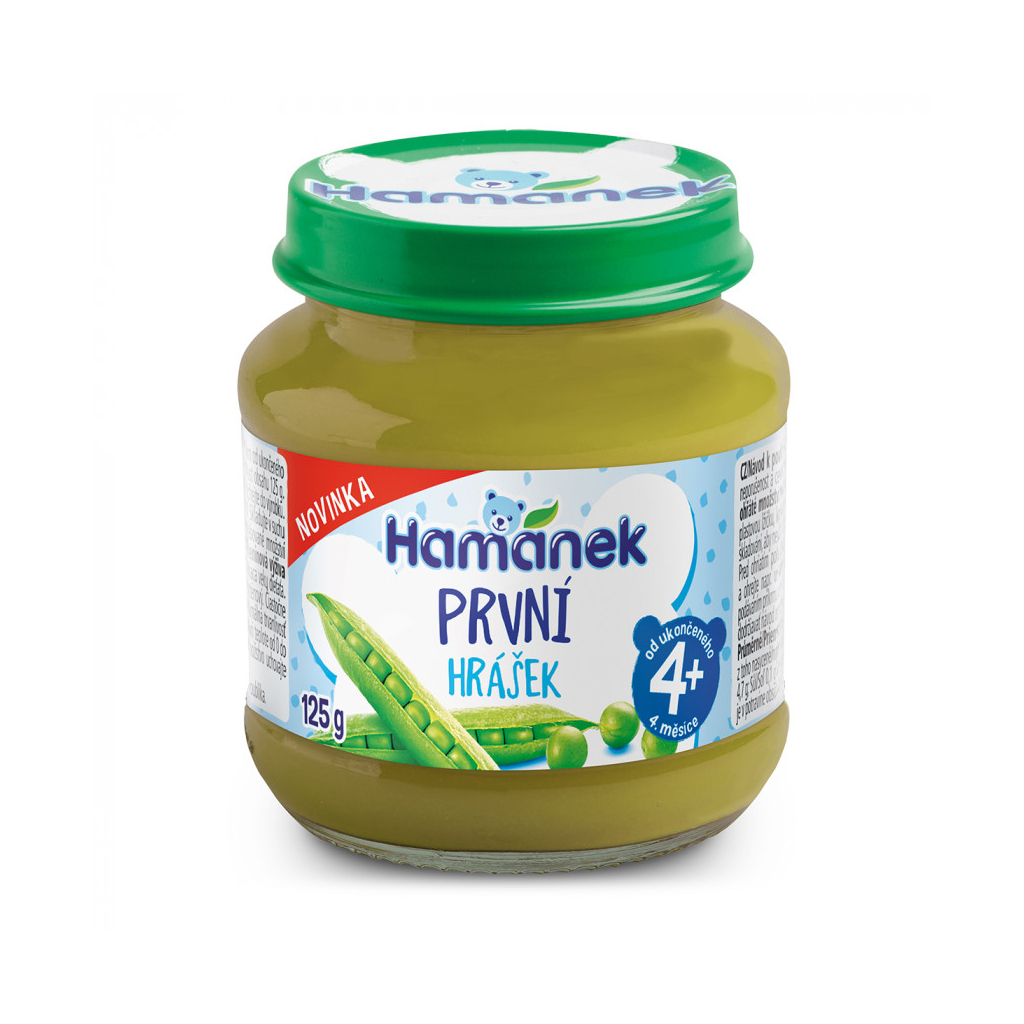 Дитяче пюре Hamanek Перша ложка Зелений горошок, 125 г (8595139797393) - зображення 1