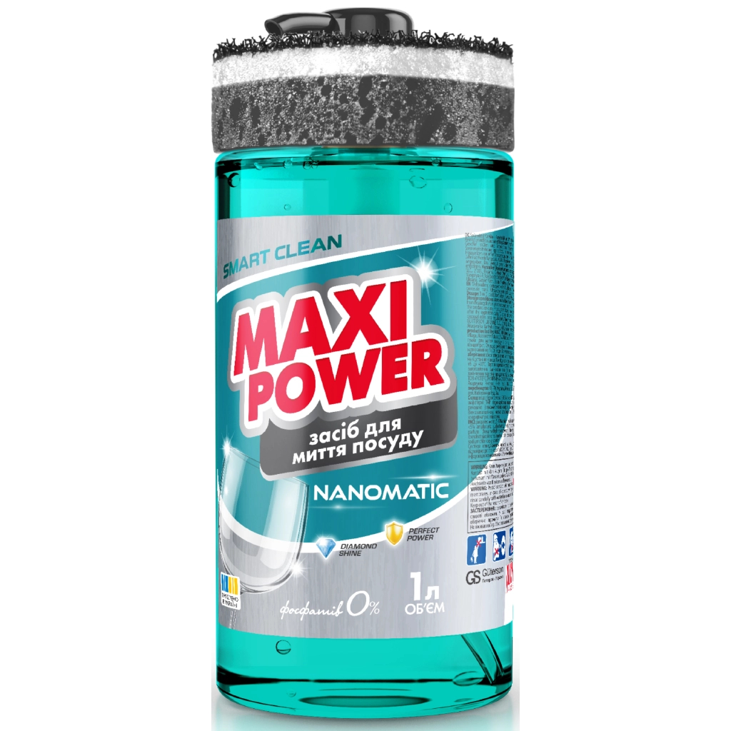 Засіб для ручного миття посуду Maxi Power Nanomatic 1 л (4820204703400) - picture 1