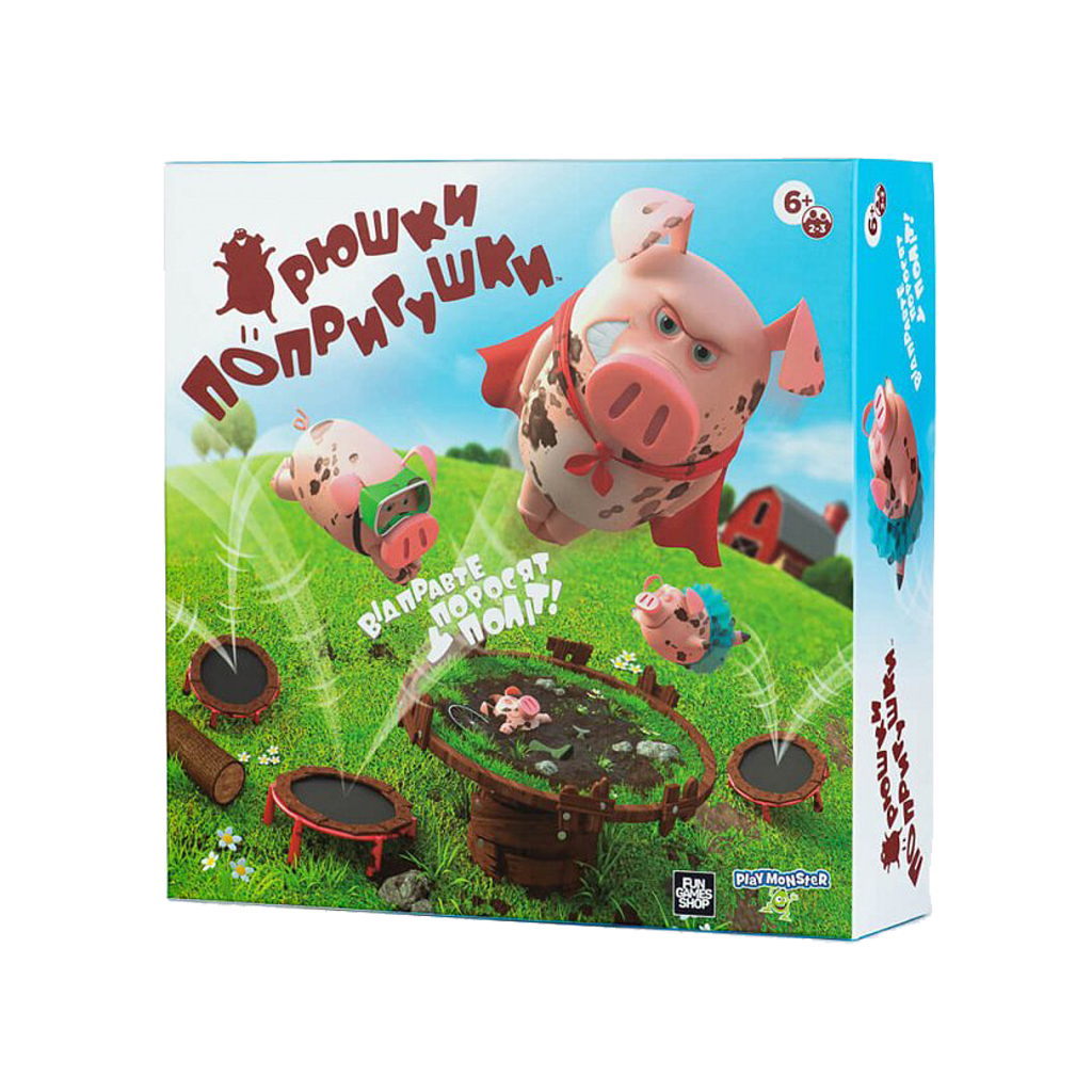 Настільна гра Fun Games Shop Хрюшки - Попригушки (Pigs on Trampolines) (укр.) (FGS63) - зображення 1