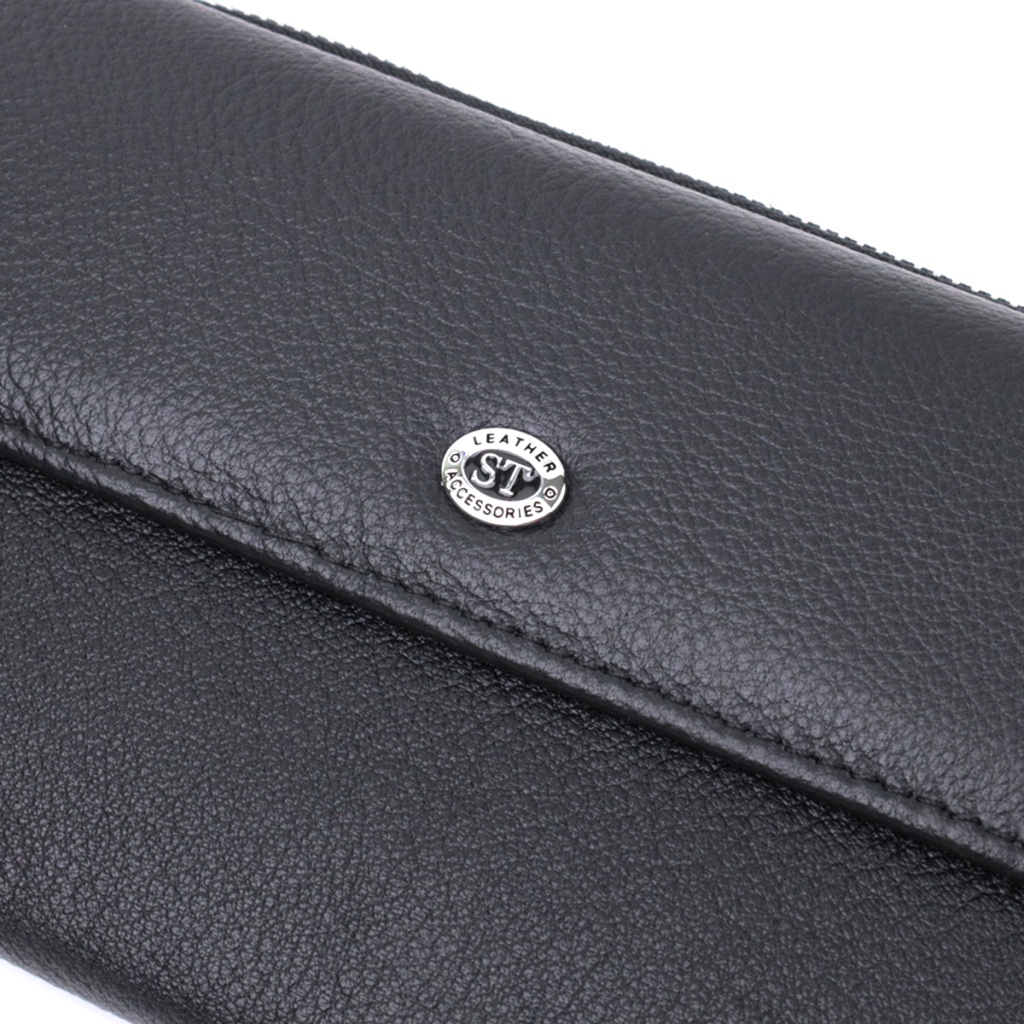 Портмоне ST Leather З натуральної шкіри Чорне (22698) - изображение 5
