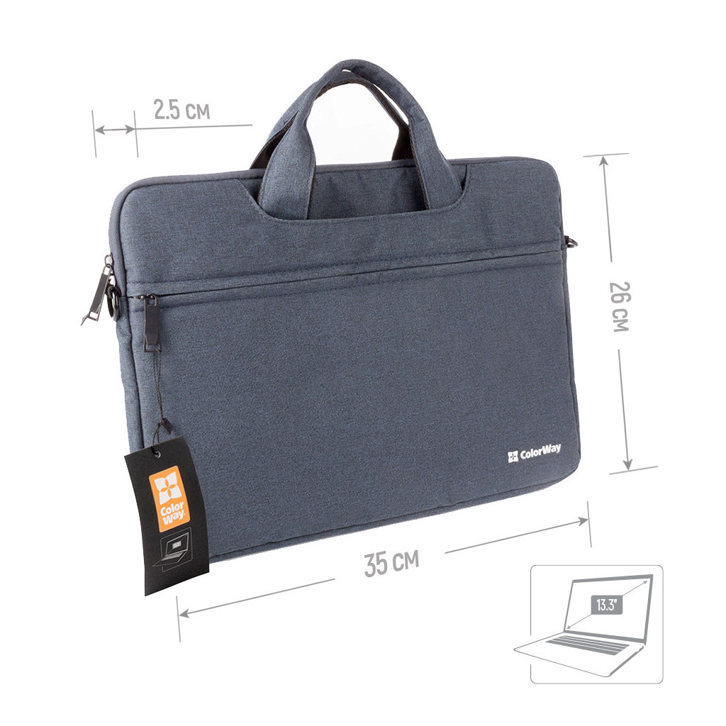 Сумка для ноутбука ColorWay 13.3" Casual Navy (CW-LBC133-NV) - зображення 5