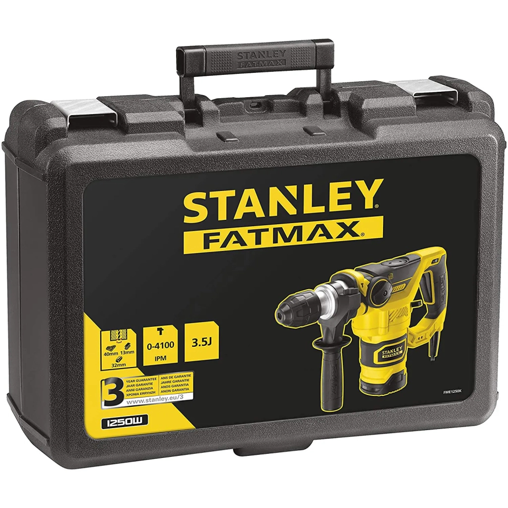 Перфоратор Stanley SDS-Plus, 1250 Вт, 3.5 Дж, 850 об/мин, кейс (FME1250K) - изображение 3