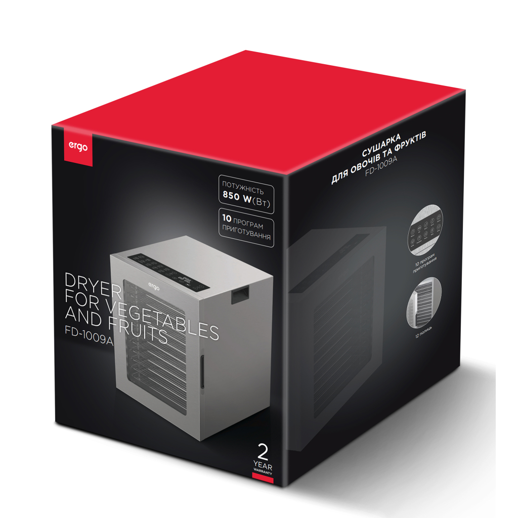 Сушка для овочів та фруктів Ergo FD-1009A - изображение 7