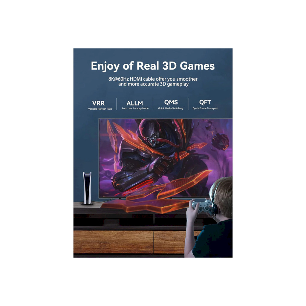 Кабель мультимедійний HDMI M to HDMI M 2.0m V2.1 8K60Hz Vention (AANBH) - изображение 6