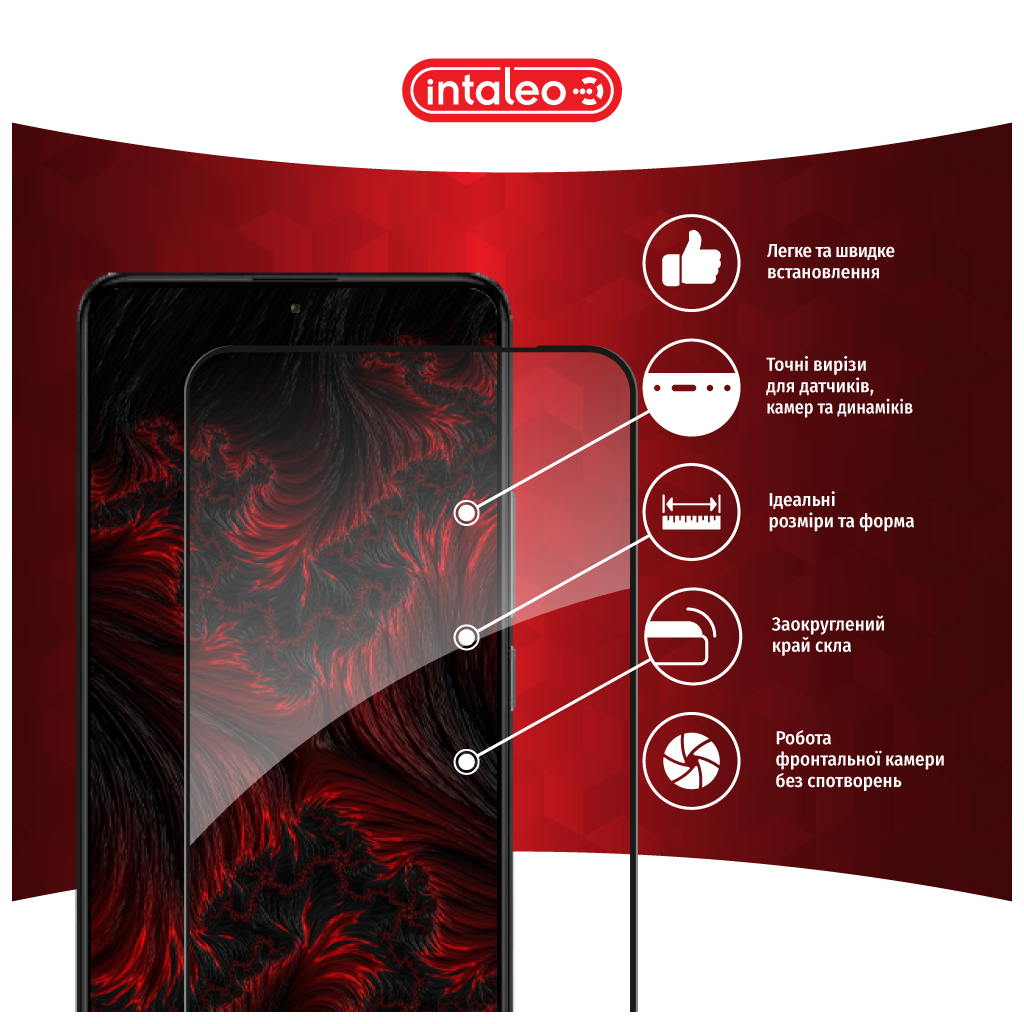 Скло захисне Intaleo Full Glue Xiaomi Redmi K60 Black (1283126589867) - зображення 3