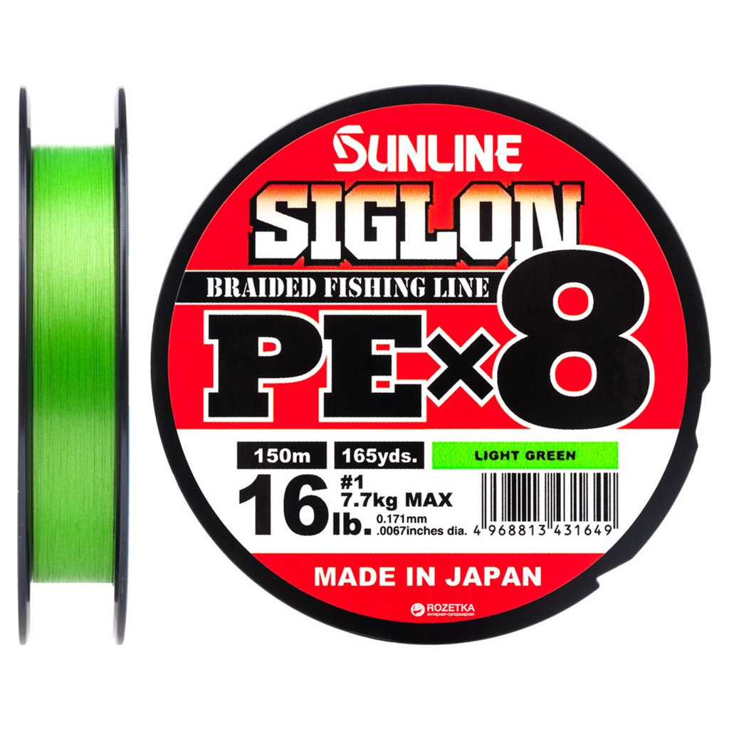 Шнур Sunline Siglon PE х8 150m 1.0/0.171mm 16lb/7.7kg Light Green (1658.09.65) - зображення 1