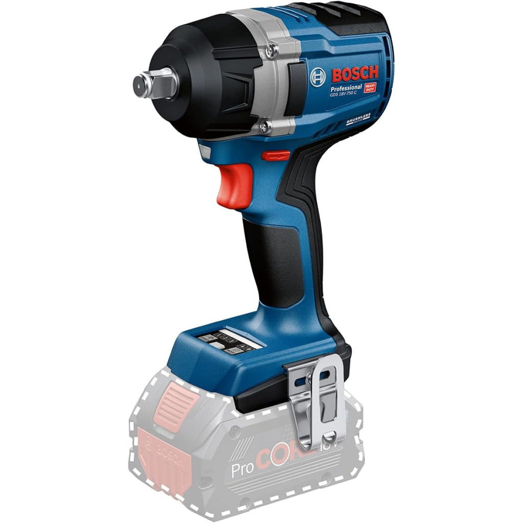 Гайковерт Bosch GDS 18V-750C 18V, до 3000об/хв, 270/380/750Нм, квадрат 1/2", 1.7кг (без АКБ та ЗП) (0.601.9L9.000) - зображення 1