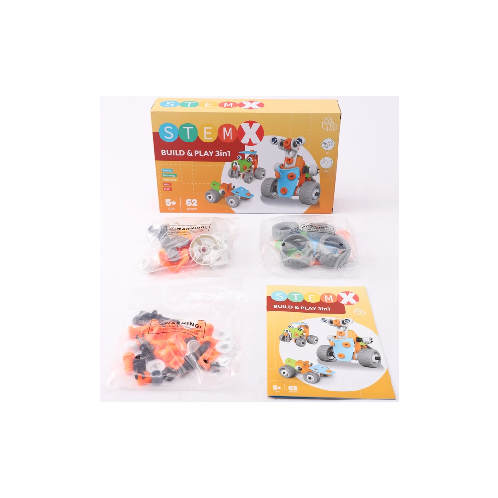 Конструктор Stem з болтами Build&Play 3 в 1 на 62 деталі (3858894673261) - зображення 6