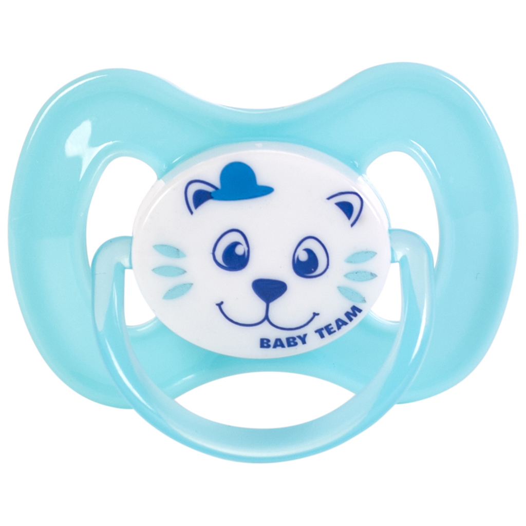 Пустушка Baby Team силіконова,класична, 0+ міс (3007_блакитний) - зображення 1