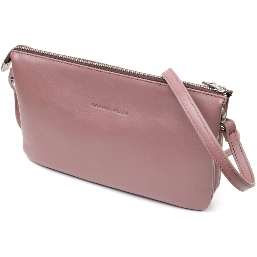 Сумка Grande Pelle З натуральної шкіри Пудрова (11634) - зображення 1