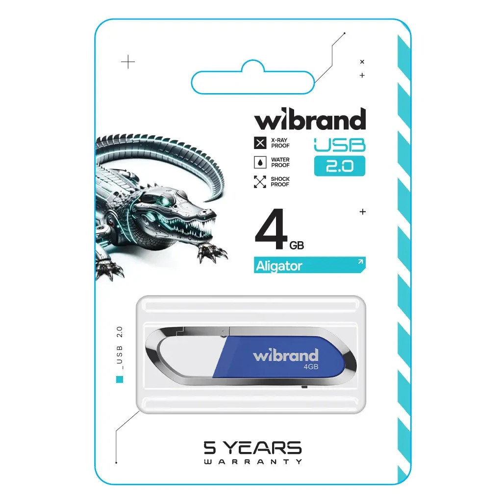 USB флеш накопичувач Wibrand 4GB Aligator Blue USB 2.0 (WI2.0/AL4U7U) - зображення 2