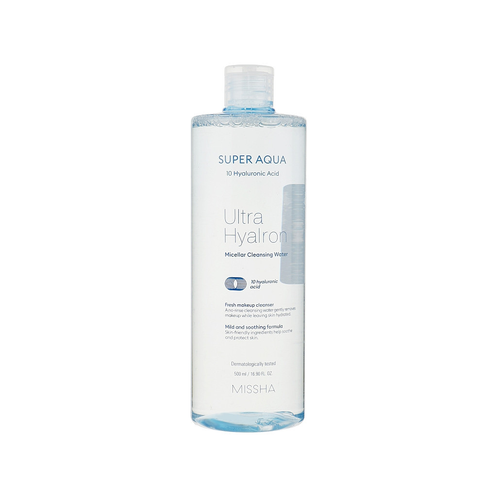 Міцелярна вода Missha Super Aqua Ultra Hyalron Micellar Cleansing Water 500 мл (8809643507295) - изображение 1