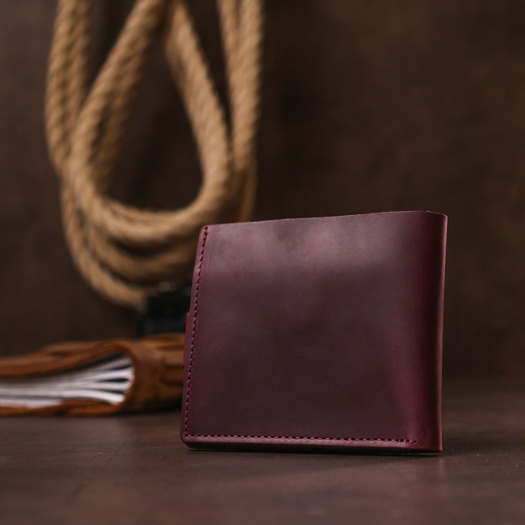 Портмоне Shvigel Шкіряне Бордове (16436) - зображення 11