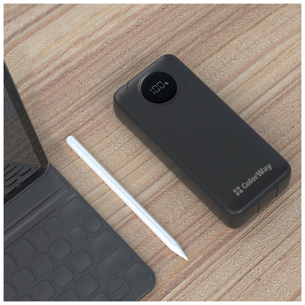 Батарея універсальна ColorWay 20 000 mAh EnergyPlus PD/18W, QC3.0/22.5W, Black (CW-PB200LPB4BK-PDD) - зображення 7