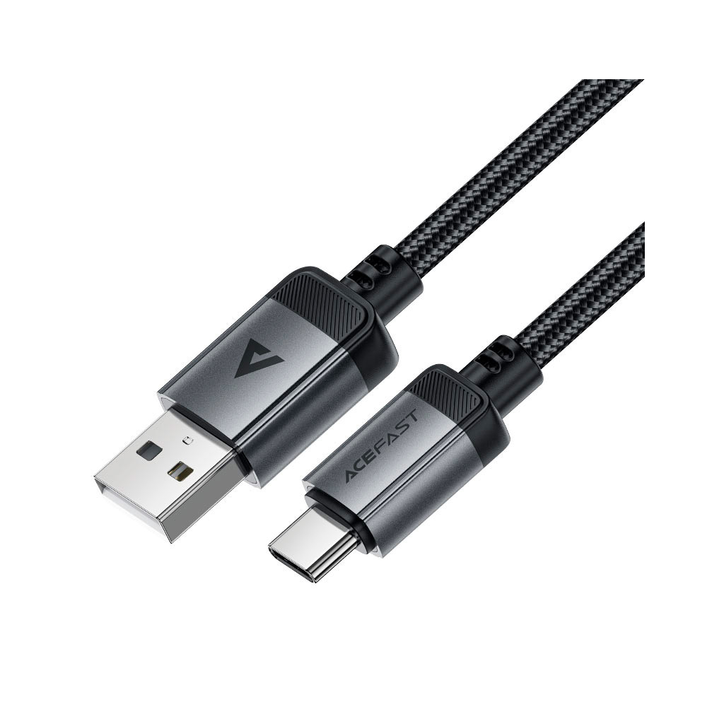 Дата кабель USB 2.0 AM to USB-C 1.2m 3.0A 18W aluminum alloy Black Acefast (6974316283782) - зображення 3