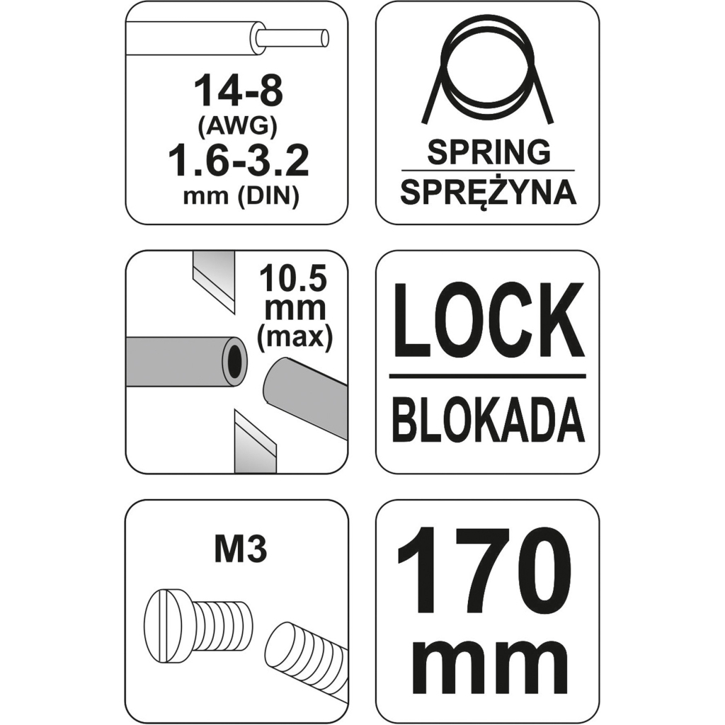 Знімач ізоляції Yato d=1.6-3.2 з ножицями (YT-19691) - зображення 2