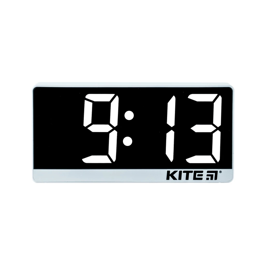 Настільний годинник Kite електронний цифровий, білий (K24-488-2) - зображення 1