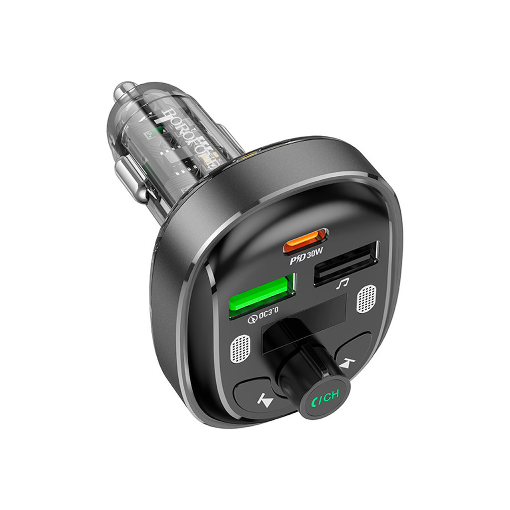 FM модулятор BOROFONE BC47, Gray, Box - зображення 2