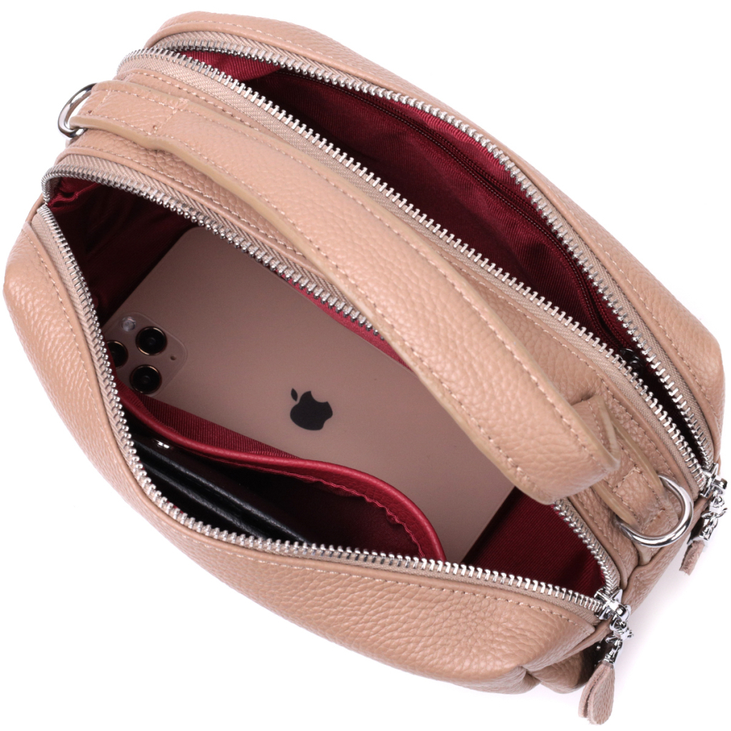 Сумка Vintage Жіноча на два відділення з натуральної шкіри Бежева (22345) - зображення 7