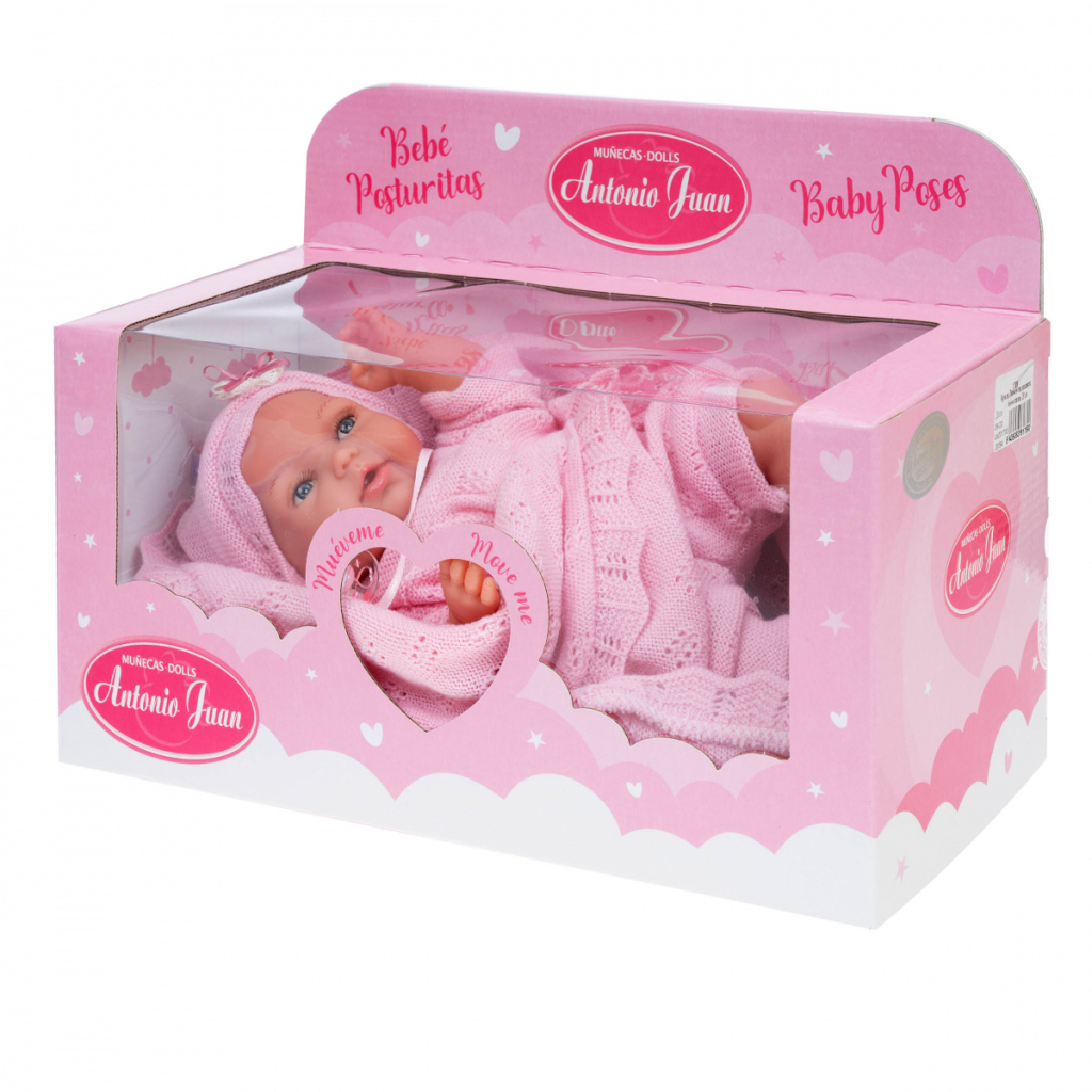 Пупс Antonio Juan Пеке з м'яким тілом 29 см в рожевому наряді (1789) - зображення 3