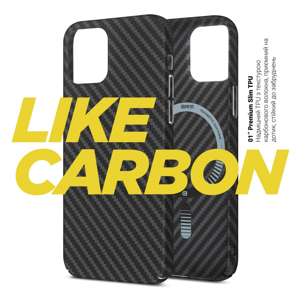 Чохол до мобільного телефона Armorstandart LikeCarbon MagCase Apple iPhone 15 Plus Black (ARM69292) - зображення 2