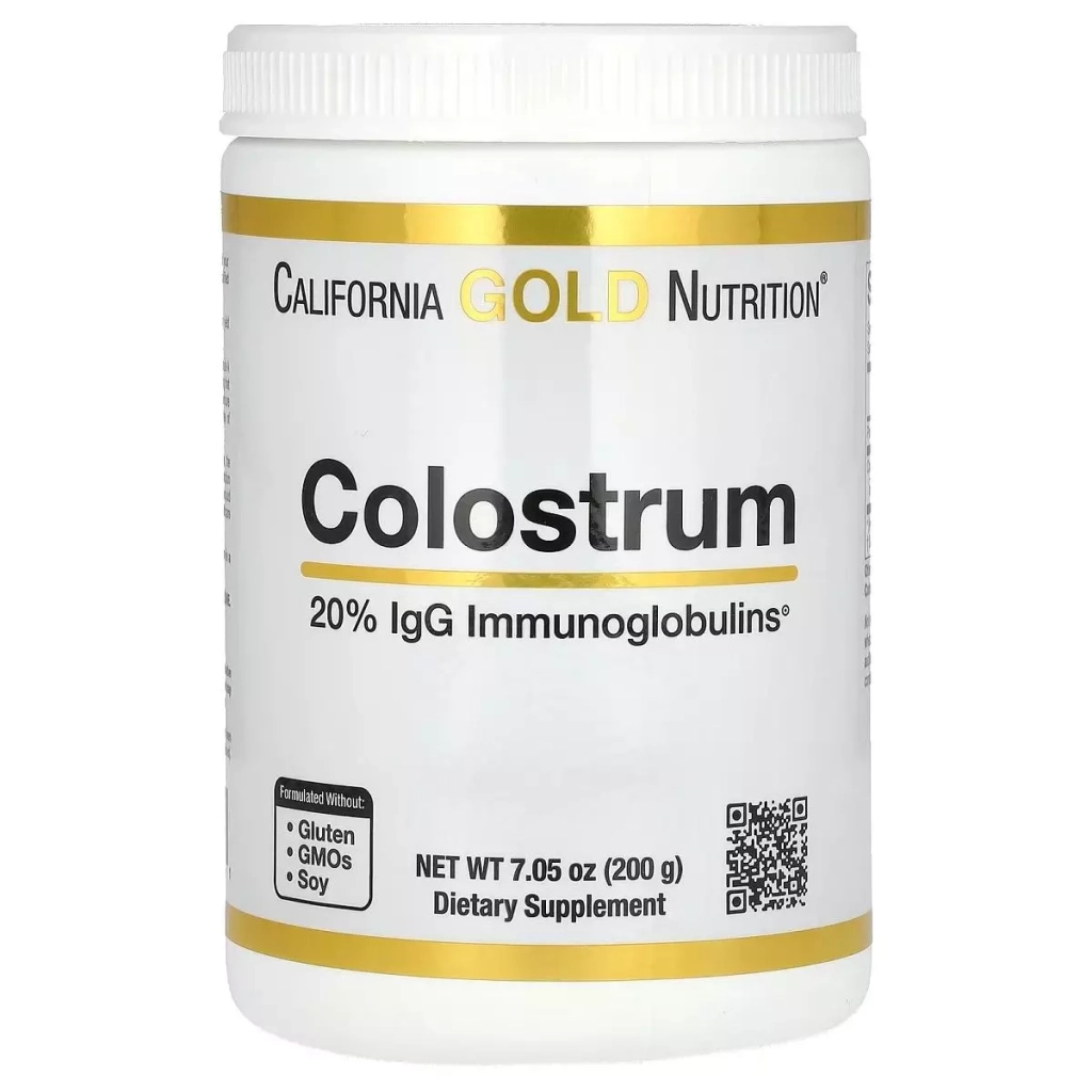 Вітамінно-мінеральний комплекс California Gold Nutrition Молозиво концентроване у порошку, 1000 мг, Colostrum, 200 г (CGN00912) - зображення 1