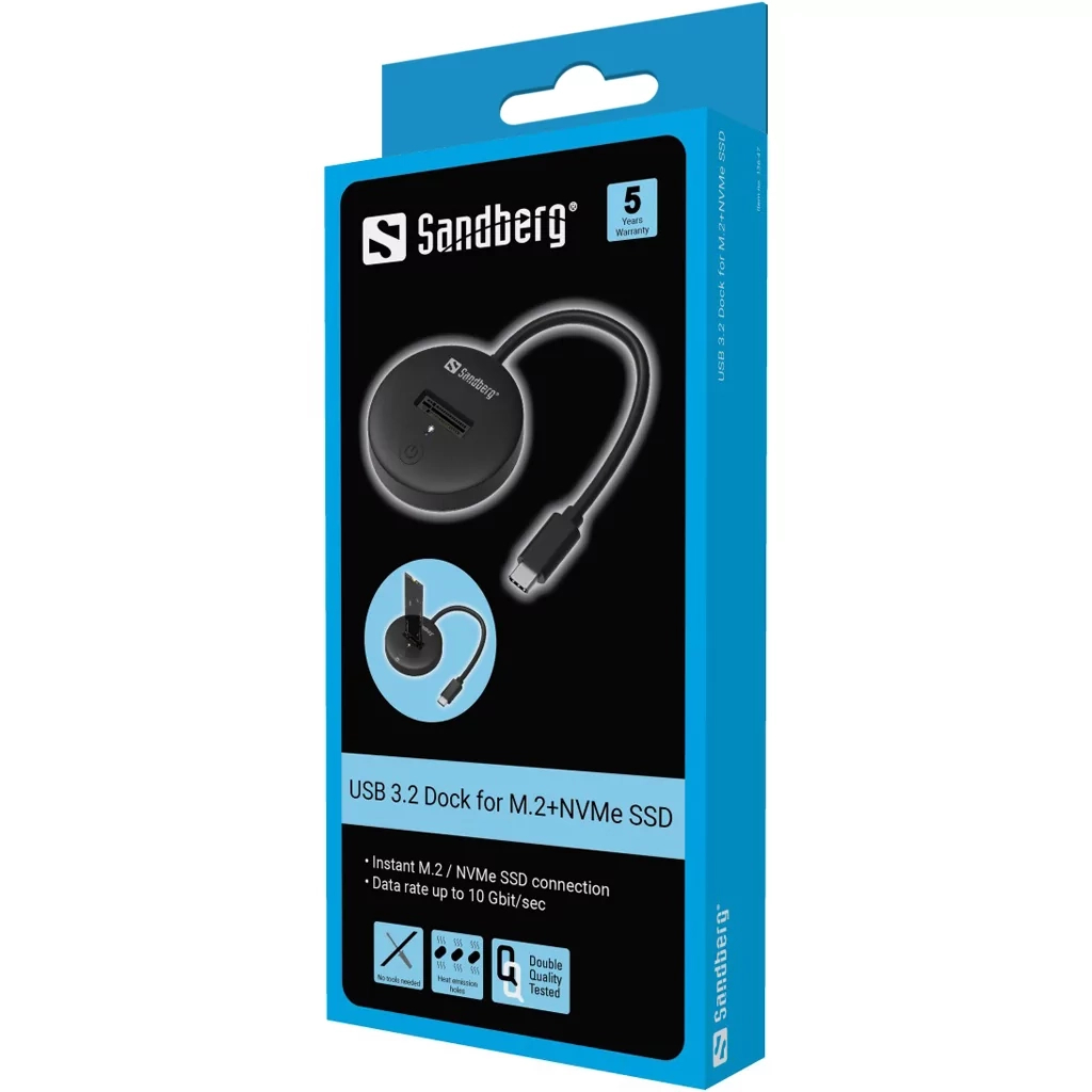 Док-станція для накопичувачів Sandberg USB3.2 Type-C toSSD M.2 NVMe M Key (136-47) - зображення 3