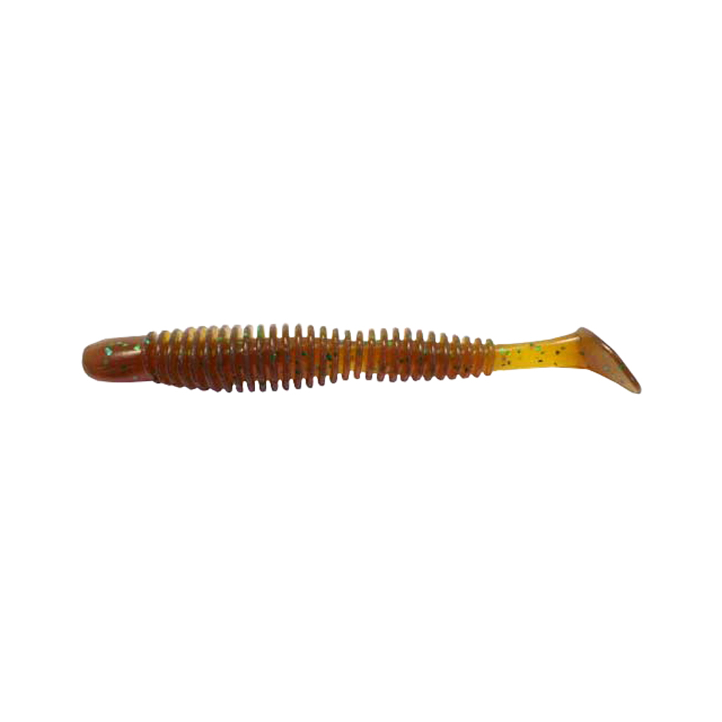 Силікон рибальський Reins Bubbling Shad 4" 565 Motor Oil Green Flake (8 шт/уп.) (1552.03.49) - зображення 1