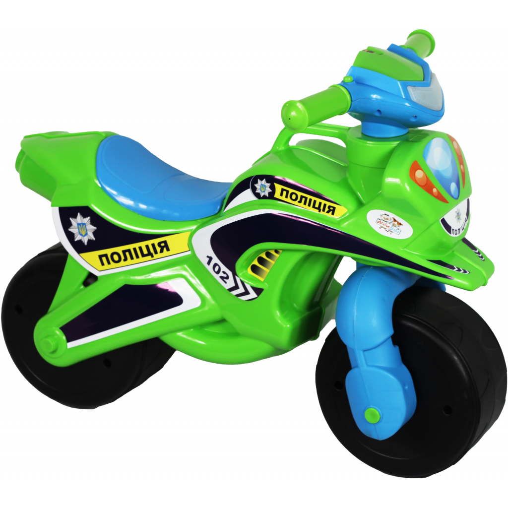 Біговел Active Baby Police музичний зелено-блакитний (0139-0152М) - зображення 2