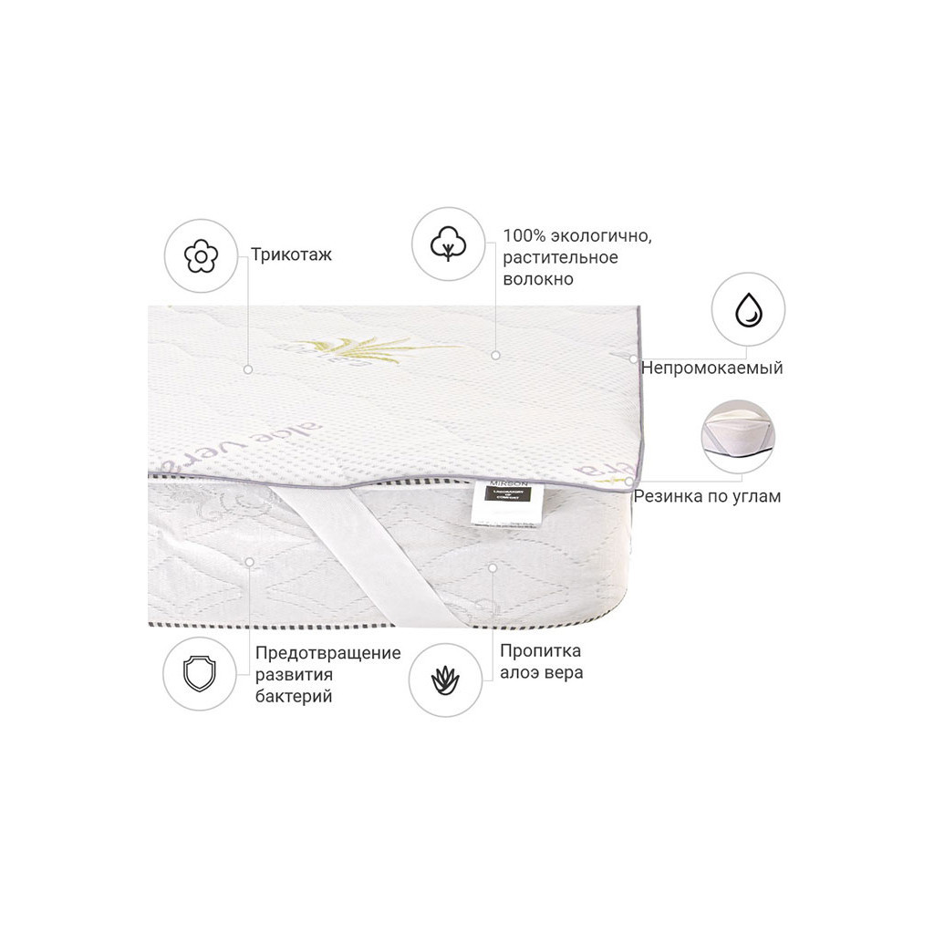 Наматрацник MirSon №1021 Alberto Cotton Aloe Vera 80х190 см (2200001498983) - зображення 2