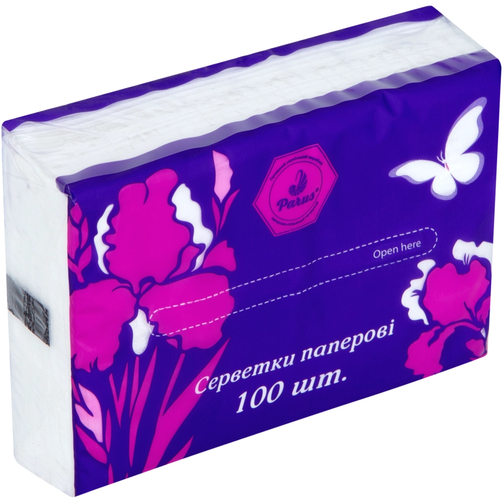 Серветки косметичні Parus 2 шари 100 шт. (4820205440472) - зображення 1