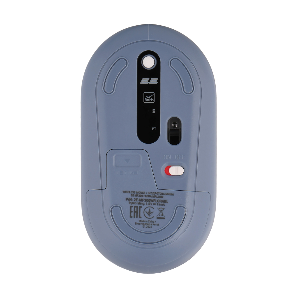 Мишка 2E MF300 FLORAMALLOW Silent Wireless/Bluetooth Blue (2E-MF300WFLORABL) - зображення 2