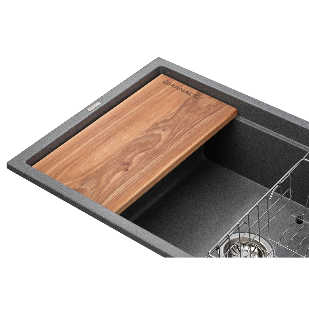 Мийка кухонна GRANADO Optimal Estella grafito (+ змішувач Badalona LUX inox + дозатор Redondo inox + кошик+дошка) (ksg0209) - зображення 5