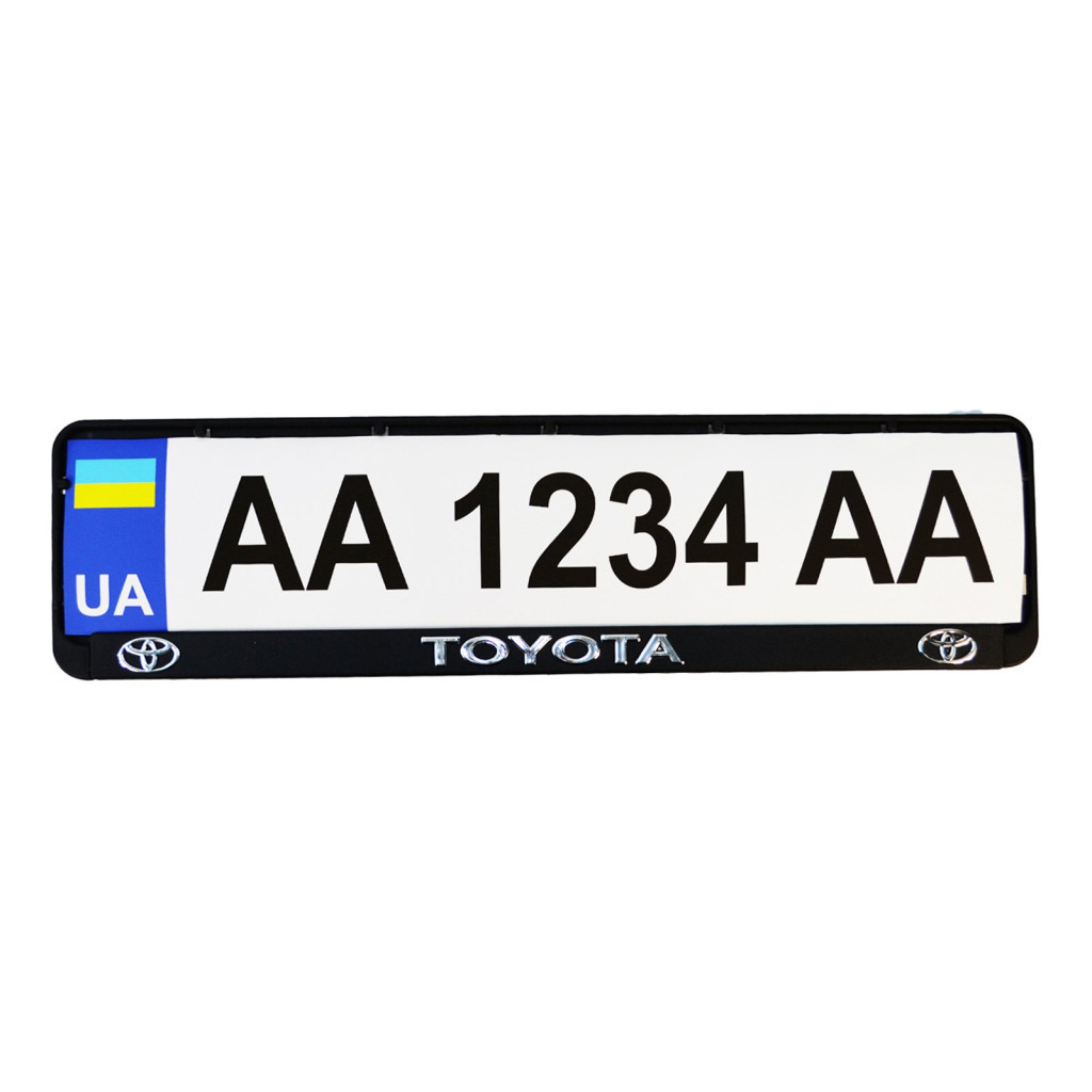 Рамка номерного знака CarLife пластик з об'ємними літерами Toyota (2шт) (24-017) - зображення 2