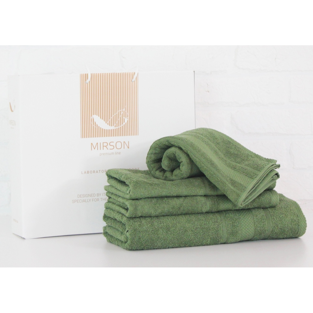 Рушник MirSon набір банних 5079 Elite SoftNess Military 40х70, 50х90, 70х140, 100x150 (2200003975710) - зображення 1