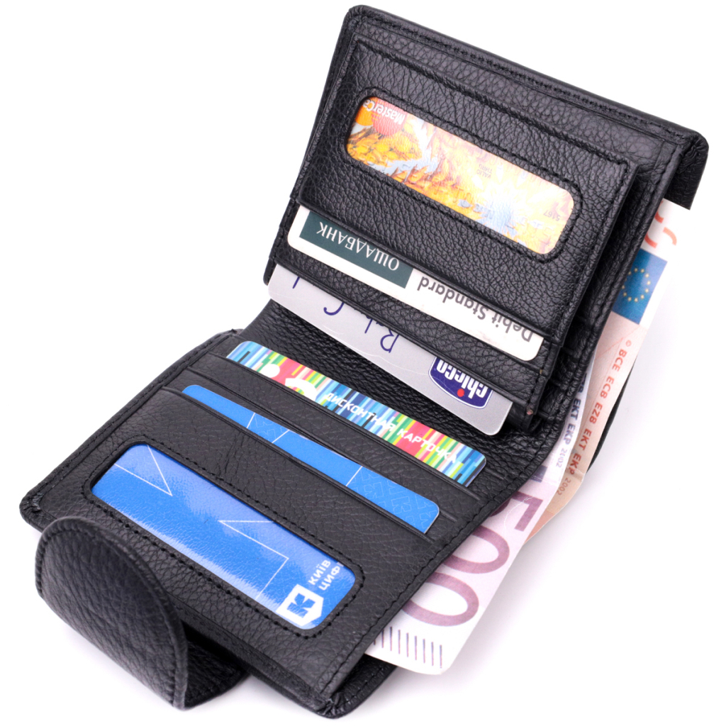 Гаманець ST Leather З натуральної шкіри Чорний (22451) - зображення 7