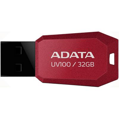 USB флеш накопичувач ADATA 32GB DashDrive UV100 Red USB 2.0 (AUV100-32G-RRD) - зображення 1