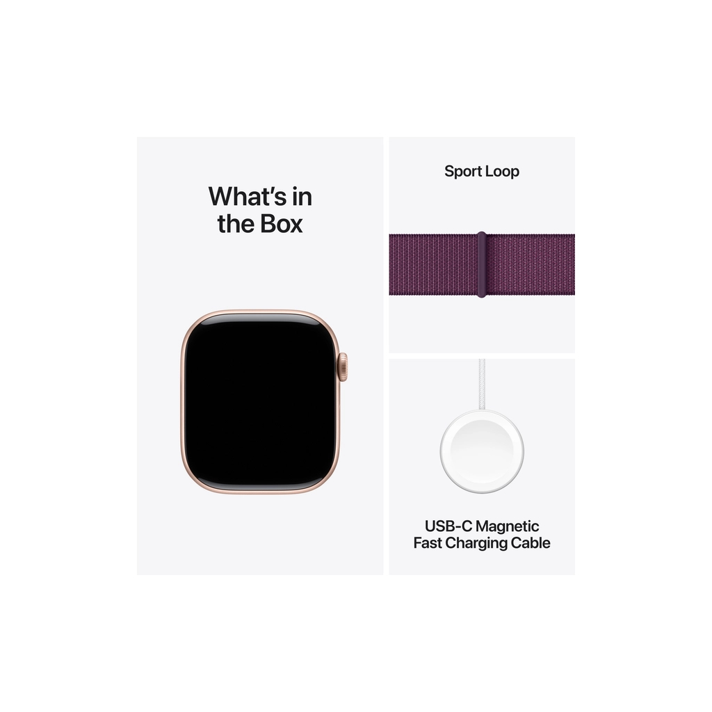 Смарт-годинник Apple Watch Series 10 GPS 46mm Rose Gold Aluminium Case with Plum Sport Loop (MWWV3QH/A) - зображення 9