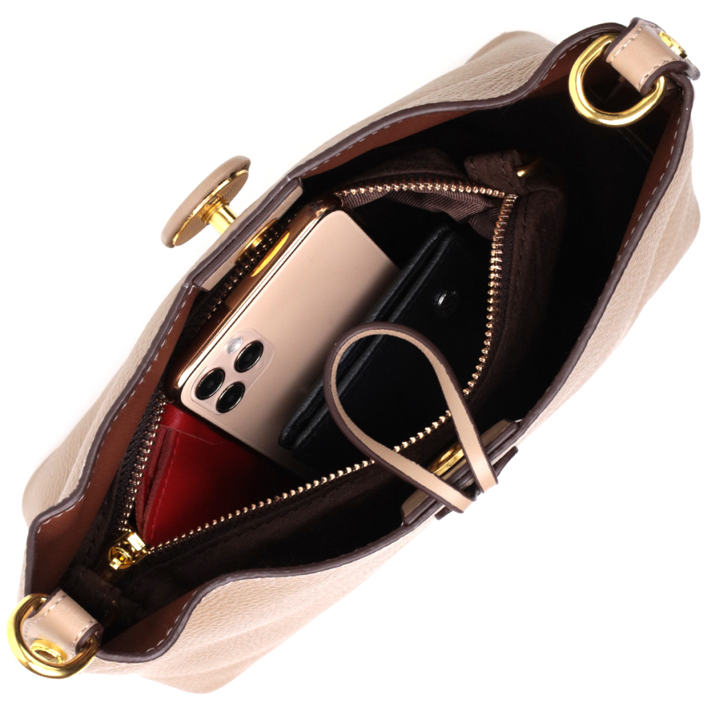 Сумка Vintage З натуральної шкіри Бежева (22320) - зображення 7