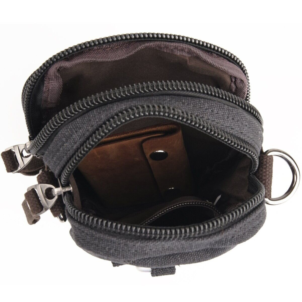 Сумка Vintage Текстильна на пояс Чорна (20082) - изображение 8