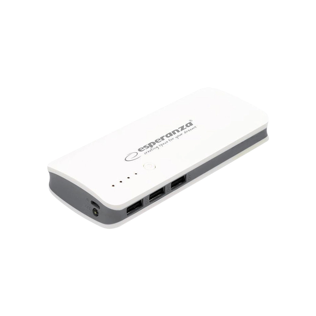 Батарея універсальна Esperanza 8000mAh input/Micro-USB, output/3*USB, White/Grey (EMP106WE) - изображение 1