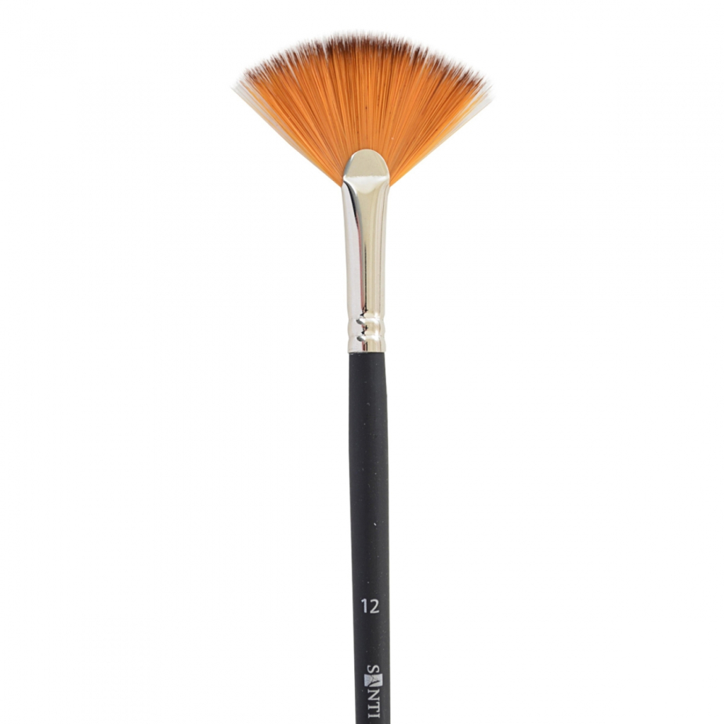 Пензлик для малювання Santi синтетика Highly Pro, довга ручка, віялова, №12 (310649) - зображення 3