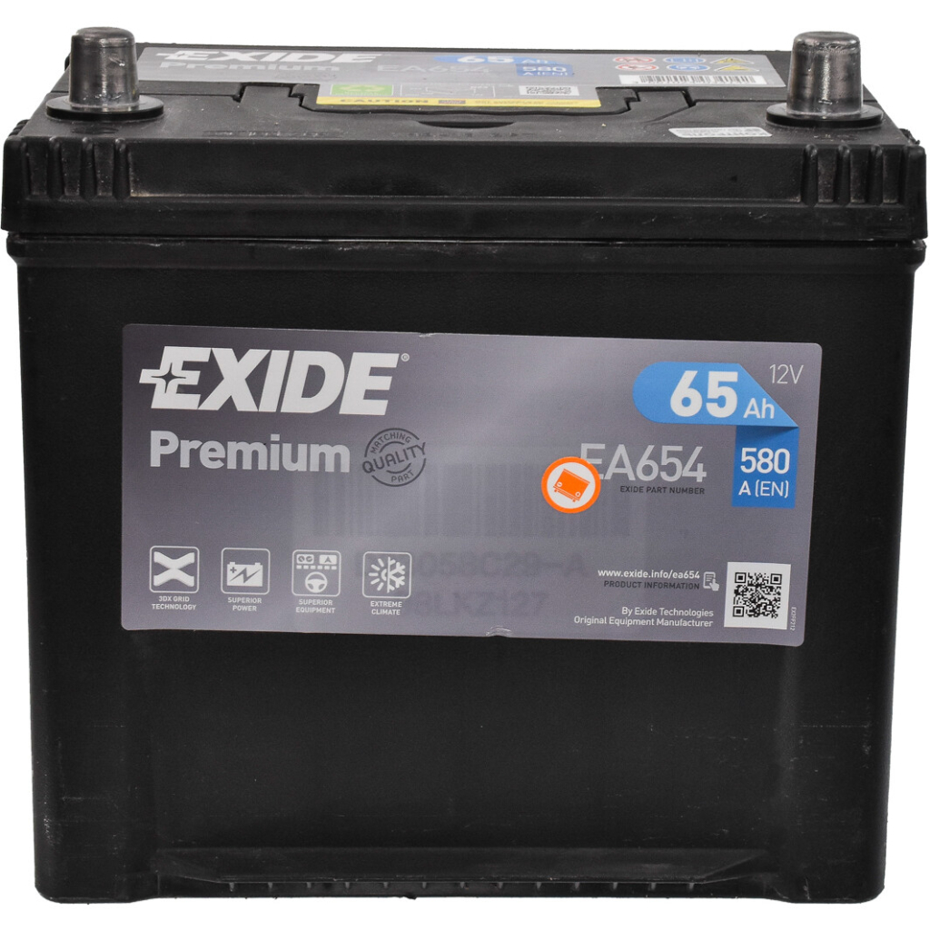Акумулятор автомобільний EXIDE PREMIUM 65A (EA654) - зображення 1